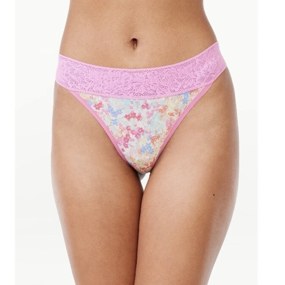 Joyspun Womens Lace and Modal Thong Panty XXL 20 New with Tags 1 Pair Floral